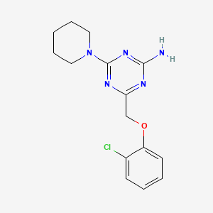 molecular formula C15H18ClN5O B5679638 4-[(2-chlorophenoxy)methyl]-6-piperidin-1-yl-1,3,5-triazin-2-amine 