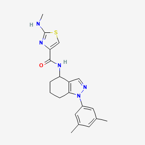 molecular formula C20H23N5OS B5679652 N-[1-(3,5-dimethylphenyl)-4,5,6,7-tetrahydro-1H-indazol-4-yl]-2-(methylamino)-1,3-thiazole-4-carboxamide 