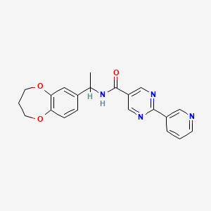 molecular formula C21H20N4O3 B5679659 N-[1-(3,4-dihydro-2H-1,5-benzodioxepin-7-yl)ethyl]-2-(3-pyridinyl)-5-pyrimidinecarboxamide 