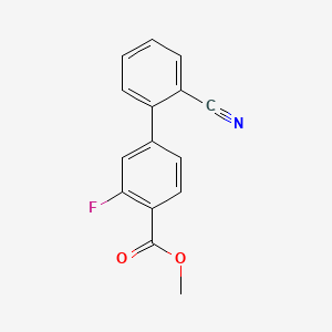 molecular formula C15H10FNO2 B567970 4-(2-氰基苯基)-2-氟苯甲酸甲酯 CAS No. 1352317-81-7