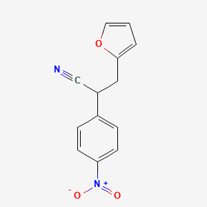 molecular formula C13H10N2O3 B567972 3-(呋喃-2-基)-2-(4-硝基苯基)丙腈 CAS No. 1254177-56-4