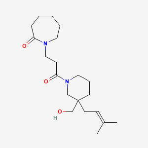 molecular formula C20H34N2O3 B5679743 1-{3-[3-(hydroxymethyl)-3-(3-methyl-2-buten-1-yl)-1-piperidinyl]-3-oxopropyl}-2-azepanone 