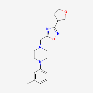 molecular formula C18H24N4O2 B5679762 1-(3-methylphenyl)-4-{[3-(tetrahydrofuran-3-yl)-1,2,4-oxadiazol-5-yl]methyl}piperazine 