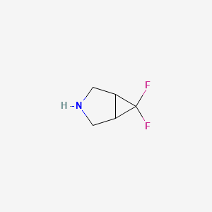 molecular formula C5H7F2N B567977 6,6-二氟-3-氮杂双环[3.1.0]己烷 CAS No. 1215166-78-1