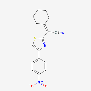 molecular formula C17H15N3O2S B5679773 cyclohexylidene[4-(4-nitrophenyl)-1,3-thiazol-2-yl]acetonitrile 