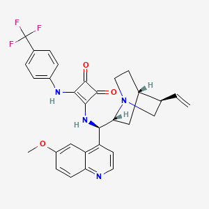 molecular formula C31H29F3N4O3 B567979 3-(((1R)-(6-甲氧基喹啉-4-基)(5-乙烯基奎奴可利定-2-基)甲基)氨基)-4-((4-(三氟甲基)苯基)氨基)环丁-3-烯-1,2-二酮 CAS No. 1256245-80-3