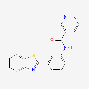 molecular formula C20H15N3OS B5679795 N-[5-(1,3-benzothiazol-2-yl)-2-methylphenyl]nicotinamide 