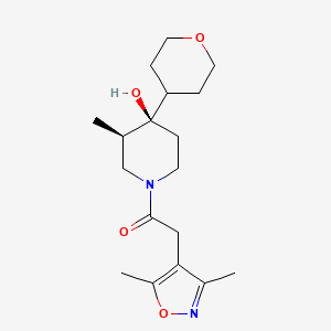 (3R*,4R*)-1-[(3,5-dimethyl-4-isoxazolyl)acetyl]-3-methyl-4-(tetrahydro-2H-pyran-4-yl)-4-piperidinol