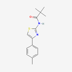 molecular formula C15H18N2OS B5679818 2,2-dimethyl-N-[4-(4-methylphenyl)-1,3-thiazol-2-yl]propanamide 