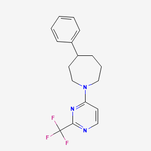molecular formula C17H18F3N3 B5679842 4-phenyl-1-[2-(trifluoromethyl)pyrimidin-4-yl]azepane 