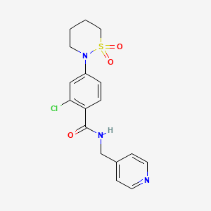 molecular formula C17H18ClN3O3S B5679858 2-chloro-4-(1,1-dioxido-1,2-thiazinan-2-yl)-N-(4-pyridinylmethyl)benzamide 