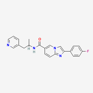 molecular formula C22H19FN4O B5679870 2-(4-fluorophenyl)-N-(1-methyl-2-pyridin-3-ylethyl)imidazo[1,2-a]pyridine-6-carboxamide 