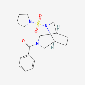 molecular formula C18H25N3O3S B5679884 (1S*,5R*)-3-benzoyl-6-(1-pyrrolidinylsulfonyl)-3,6-diazabicyclo[3.2.2]nonane 