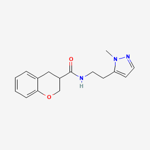 molecular formula C16H19N3O2 B5679889 N-[2-(1-methyl-1H-pyrazol-5-yl)ethyl]chromane-3-carboxamide 