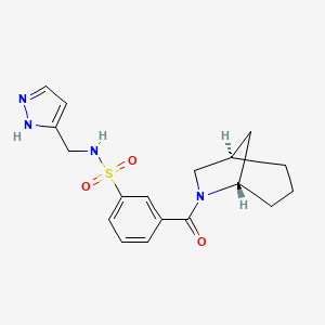 molecular formula C18H22N4O3S B5679900 3-[(1R*,5S*)-6-azabicyclo[3.2.1]oct-6-ylcarbonyl]-N-(1H-pyrazol-3-ylmethyl)benzenesulfonamide 