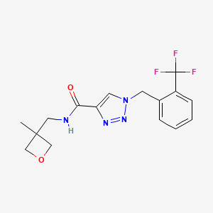 molecular formula C16H17F3N4O2 B5679938 N-[(3-methyl-3-oxetanyl)methyl]-1-[2-(trifluoromethyl)benzyl]-1H-1,2,3-triazole-4-carboxamide 