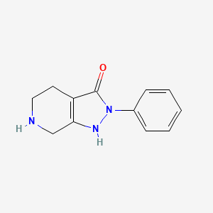 molecular formula C12H13N3O B567995 2-Phenyl-4,5,6,7-tetrahydro-1H-pyrazolo[3,4-c]pyridin-3(2H)-one CAS No. 1215484-85-7