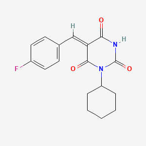 molecular formula C17H17FN2O3 B5679950 1-cyclohexyl-5-(4-fluorobenzylidene)-2,4,6(1H,3H,5H)-pyrimidinetrione 