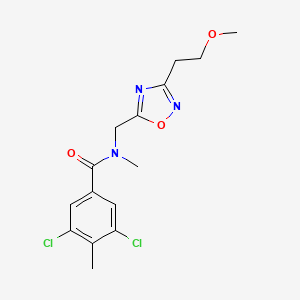 3,5-dichloro-N-{[3-(2-methoxyethyl)-1,2,4-oxadiazol-5-yl]methyl}-N,4-dimethylbenzamide