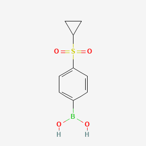molecular formula C9H11BO4S B567998 4-(Cyclopropylsulfonyl)phenylboronic acid CAS No. 1217501-07-9