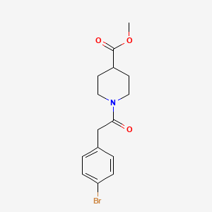 molecular formula C15H18BrNO3 B5679998 methyl 1-[(4-bromophenyl)acetyl]-4-piperidinecarboxylate 