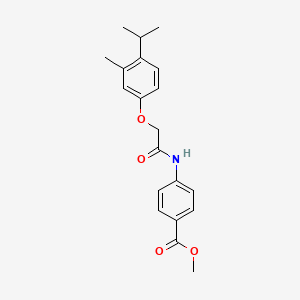 molecular formula C20H23NO4 B5680036 methyl 4-{[(4-isopropyl-3-methylphenoxy)acetyl]amino}benzoate 
