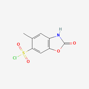 molecular formula C8H6ClNO4S B568004 5-甲基-2-氧代-2,3-二氢-1,3-苯并噁唑-6-磺酰氯 CAS No. 1227465-58-8