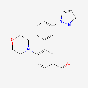 molecular formula C21H21N3O2 B5680048 1-[6-morpholin-4-yl-3'-(1H-pyrazol-1-yl)biphenyl-3-yl]ethanone 