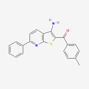molecular formula C21H16N2OS B5680056 (3-氨基-6-苯基噻吩并[2,3-b]吡啶-2-基)(4-甲基苯基)甲酮 