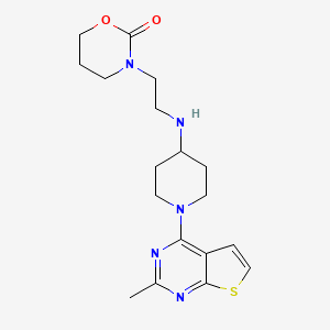 3-(2-{[1-(2-methylthieno[2,3-d]pyrimidin-4-yl)piperidin-4-yl]amino}ethyl)-1,3-oxazinan-2-one