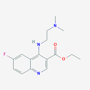 molecular formula C16H20FN3O2 B5680073 ethyl 4-{[2-(dimethylamino)ethyl]amino}-6-fluoro-3-quinolinecarboxylate 