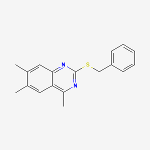 molecular formula C18H18N2S B5680096 2-(benzylthio)-4,6,7-trimethylquinazoline 