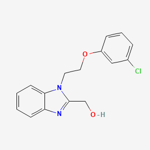 molecular formula C16H15ClN2O2 B5680100 {1-[2-(3-chlorophenoxy)ethyl]-1H-benzimidazol-2-yl}methanol 