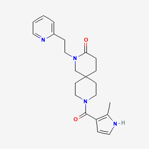 molecular formula C22H28N4O2 B5680107 9-[(2-methyl-1H-pyrrol-3-yl)carbonyl]-2-(2-pyridin-2-ylethyl)-2,9-diazaspiro[5.5]undecan-3-one 