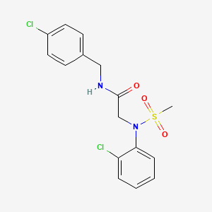 molecular formula C16H16Cl2N2O3S B5680139 N~1~-(4-chlorobenzyl)-N~2~-(2-chlorophenyl)-N~2~-(methylsulfonyl)glycinamide 
