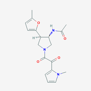 molecular formula C18H21N3O4 B5680161 N-{(3S*,4R*)-4-(5-methyl-2-furyl)-1-[(1-methyl-1H-pyrrol-2-yl)(oxo)acetyl]pyrrolidin-3-yl}acetamide 