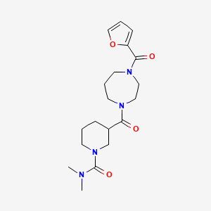 molecular formula C19H28N4O4 B5680180 3-{[4-(2-furoyl)-1,4-diazepan-1-yl]carbonyl}-N,N-dimethyl-1-piperidinecarboxamide 