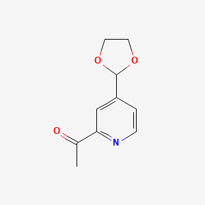 B568020 1-[4-(1,3-Dioxolan-2-YL)pyridin-2-YL]ethanone CAS No. 1256821-89-2