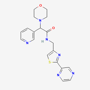 molecular formula C19H20N6O2S B5680204 2-(4-morpholinyl)-N-{[2-(2-pyrazinyl)-1,3-thiazol-4-yl]methyl}-2-(3-pyridinyl)acetamide 