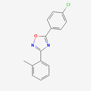 molecular formula C15H11ClN2O B5680205 5-(4-chlorophenyl)-3-(2-methylphenyl)-1,2,4-oxadiazole 