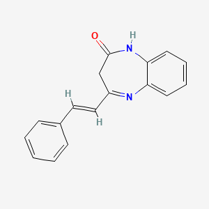 molecular formula C17H14N2O B5680210 4-(2-phenylvinyl)-1,3-dihydro-2H-1,5-benzodiazepin-2-one 