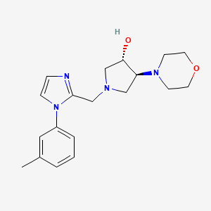 molecular formula C19H26N4O2 B5680224 (3S*,4S*)-1-{[1-(3-methylphenyl)-1H-imidazol-2-yl]methyl}-4-(4-morpholinyl)-3-pyrrolidinol 
