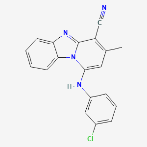 molecular formula C19H13ClN4 B5680243 1-[(3-chlorophenyl)amino]-3-methylpyrido[1,2-a]benzimidazole-4-carbonitrile 
