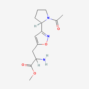 B568025 methyl 3-[3-[(2R)-1-acetylpyrrolidin-2-yl]-1,2-oxazol-5-yl]-2-aminopropanoate CAS No. 1219125-39-9