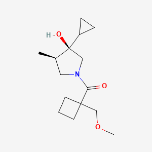 molecular formula C15H25NO3 B5680264 (3R*,4R*)-3-cyclopropyl-1-{[1-(methoxymethyl)cyclobutyl]carbonyl}-4-methyl-3-pyrrolidinol 