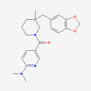 molecular formula C22H27N3O3 B5680308 5-{[3-(1,3-benzodioxol-5-ylmethyl)-3-methylpiperidin-1-yl]carbonyl}-N,N-dimethylpyridin-2-amine 