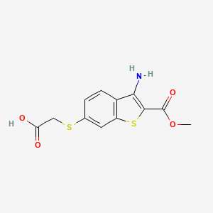 molecular formula C12H11NO4S2 B5680314 {[3-amino-2-(methoxycarbonyl)-1-benzothien-6-yl]thio}acetic acid 