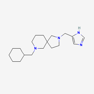 molecular formula C19H32N4 B5680323 7-(cyclohexylmethyl)-2-(1H-imidazol-4-ylmethyl)-2,7-diazaspiro[4.5]decane 