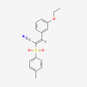 molecular formula C18H17NO3S B5680333 3-(3-ethoxyphenyl)-2-[(4-methylphenyl)sulfonyl]acrylonitrile 