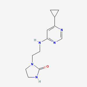 molecular formula C12H17N5O B5680348 1-{2-[(6-cyclopropylpyrimidin-4-yl)amino]ethyl}imidazolidin-2-one 